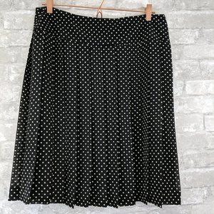Black and White Polka Dot Pleated Skirt